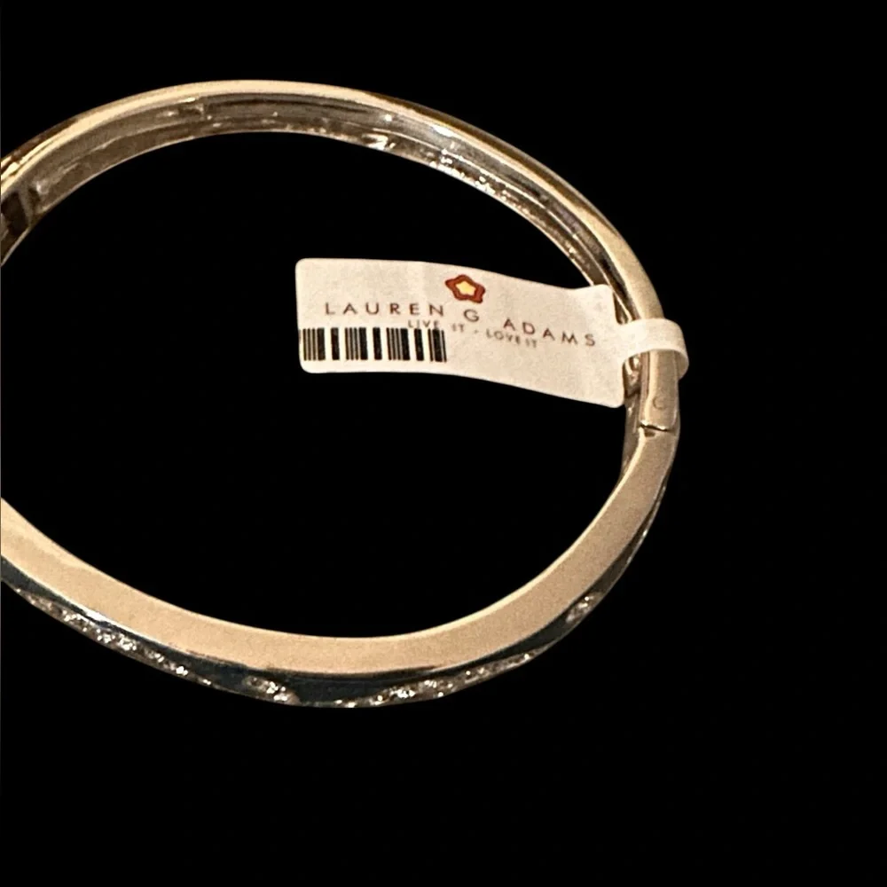 LAUREN G ADAMS TEAL BLUE ENAMEL  & SILVER ‎ BANGLE BRACELET $215 NWT